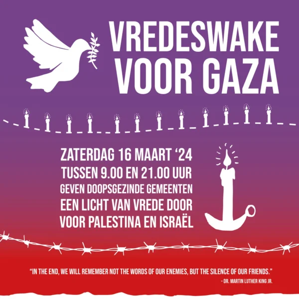 Vredeswake voor Gaza in de Lokhorstkerk